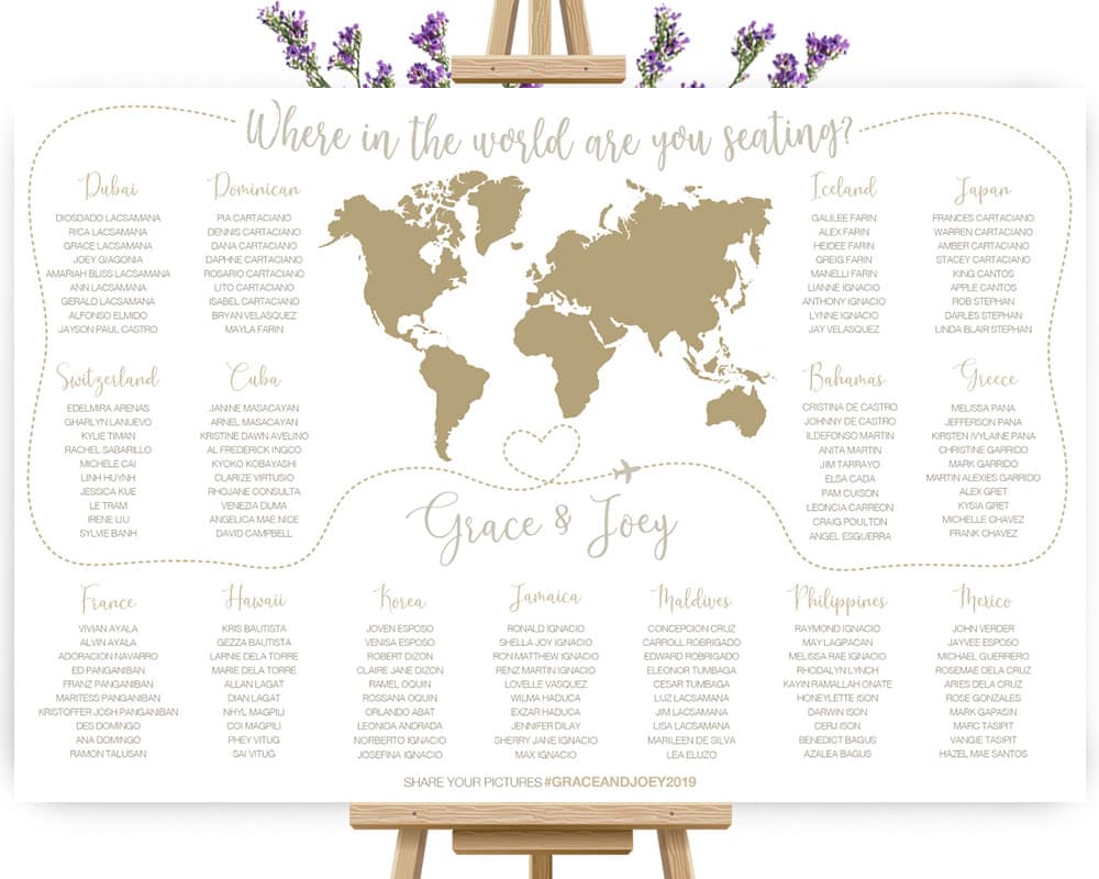 World Map Wedding Seating Chart