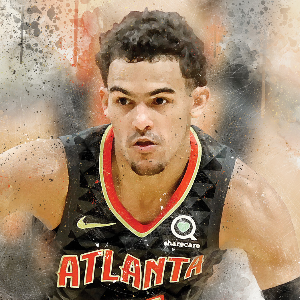 Trae Young Poster Atlanta Hawks Canvas Print Framed Art 