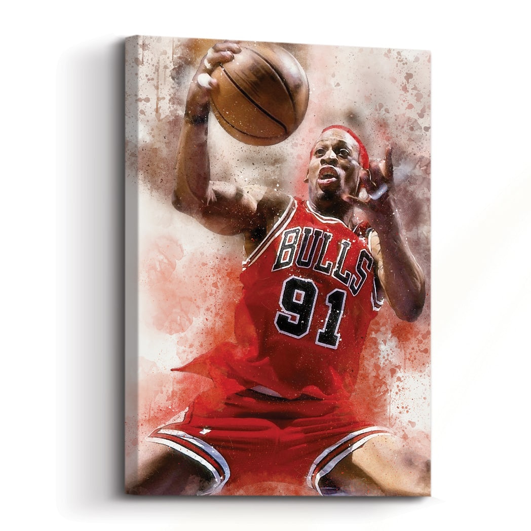 .com: Michael Jordan Scottie Pippen and Dennis Rodman - Canvas Art  Print: Posters & Prints