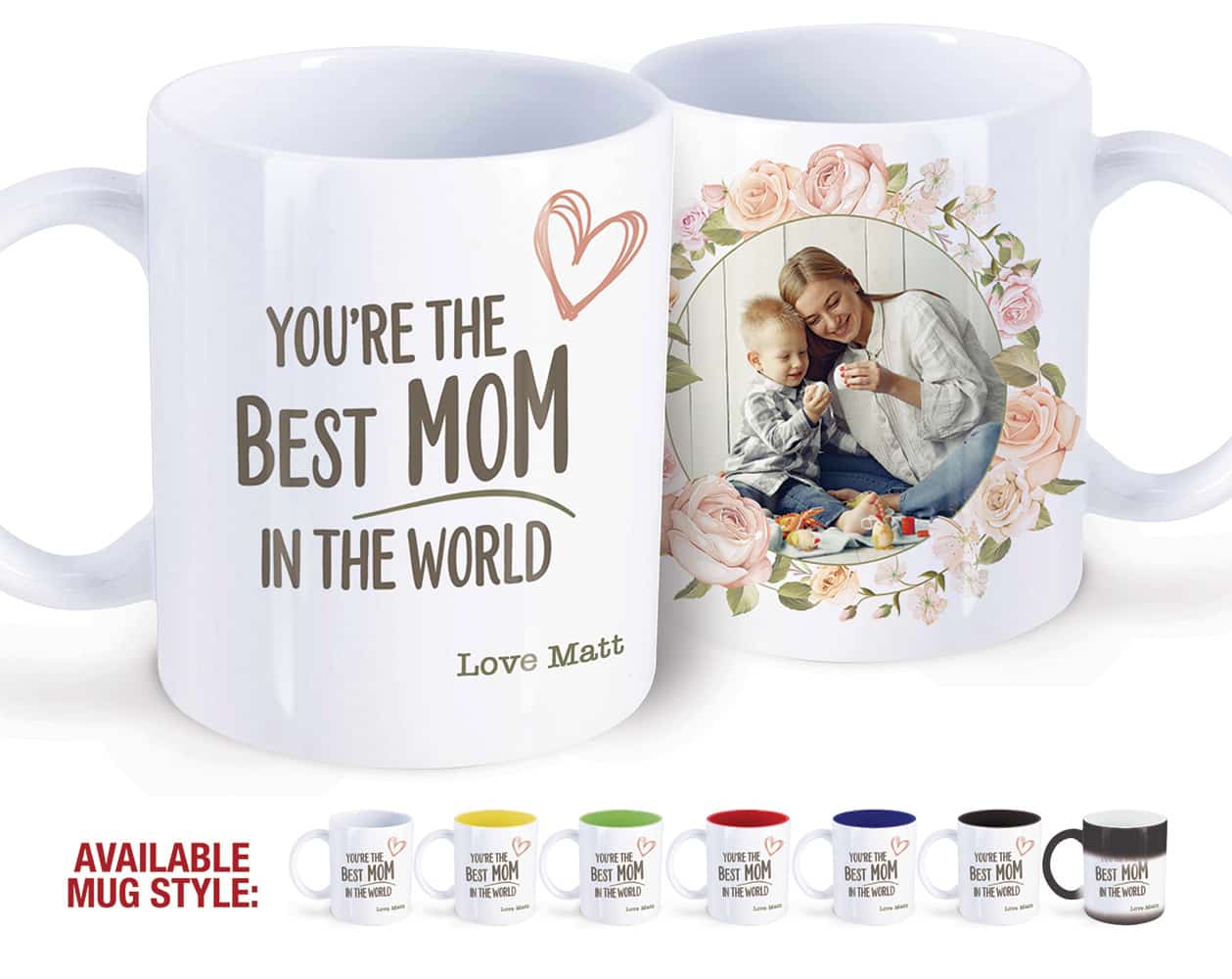 Personalised Mug Coffee Cup Cup Photo Mug Floral Photo Mug Mother's Day 